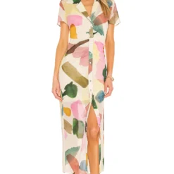 Song Of Style Holland Midi Dress In Watercolor Multi