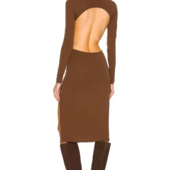 Song Of Style Emra Midi Dress In Chocolate Brown