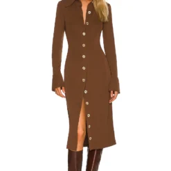 Song Of Style Alice Midi Dress In Chocolate Brown