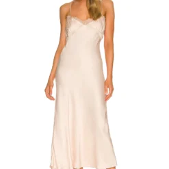 Song Of Style Willma Midi Dress In Oyster Gold