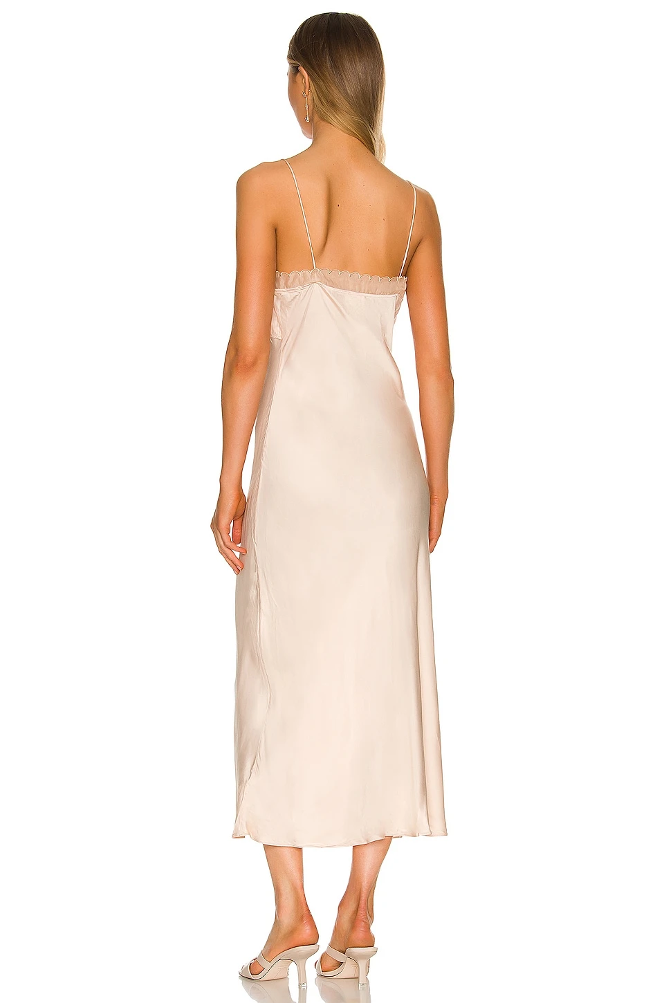 Song Of Style Willma Midi Dress In Oyster Gold - Image 3