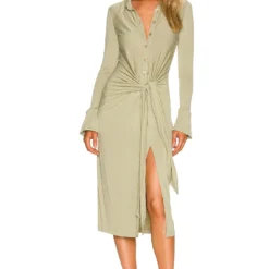 Song Of Style Espen Midi Dress In Sage Green
