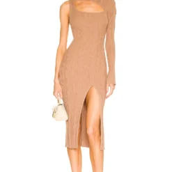 Song Of Style Landon Cut Out Midi Dress In Mocha