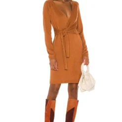 Song Of Style Sammy Wrap Dress In Tan