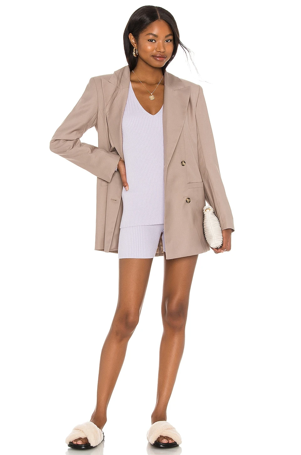 Song Of Style Lila Knit Biker Shorts In Lavender - Image 4