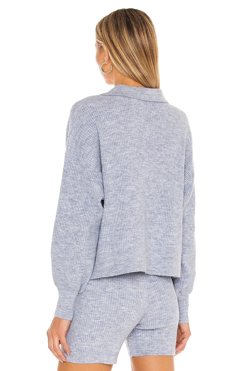 Song Of Style Amanda Oversized Knit Polo In Blue - Image 3