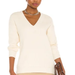 Song Of Style Raine V Neck Sweater In Ivory
