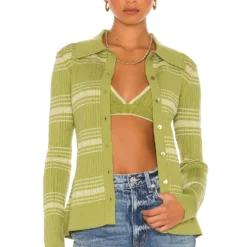 Song Of Style Sutton Cardigan In Matcha Green