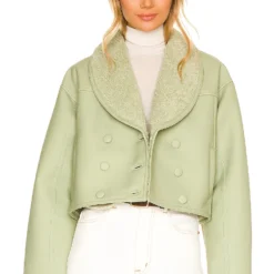 Song Of Style Vincey Jacket In Matcha Green