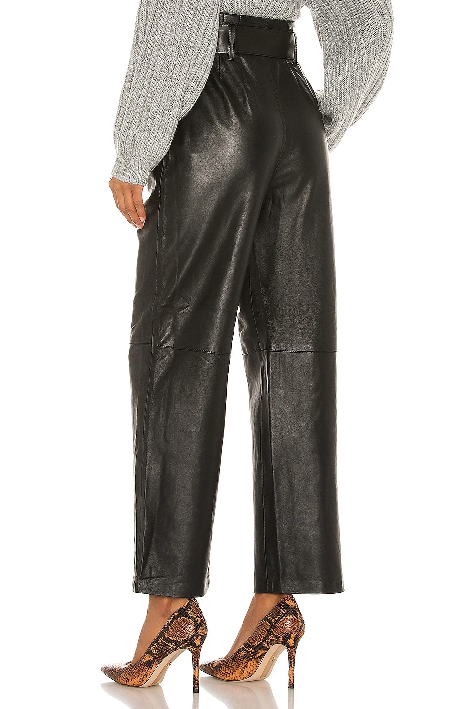 Song Of Style Sebastienne Leather Pants In Black - Image 3