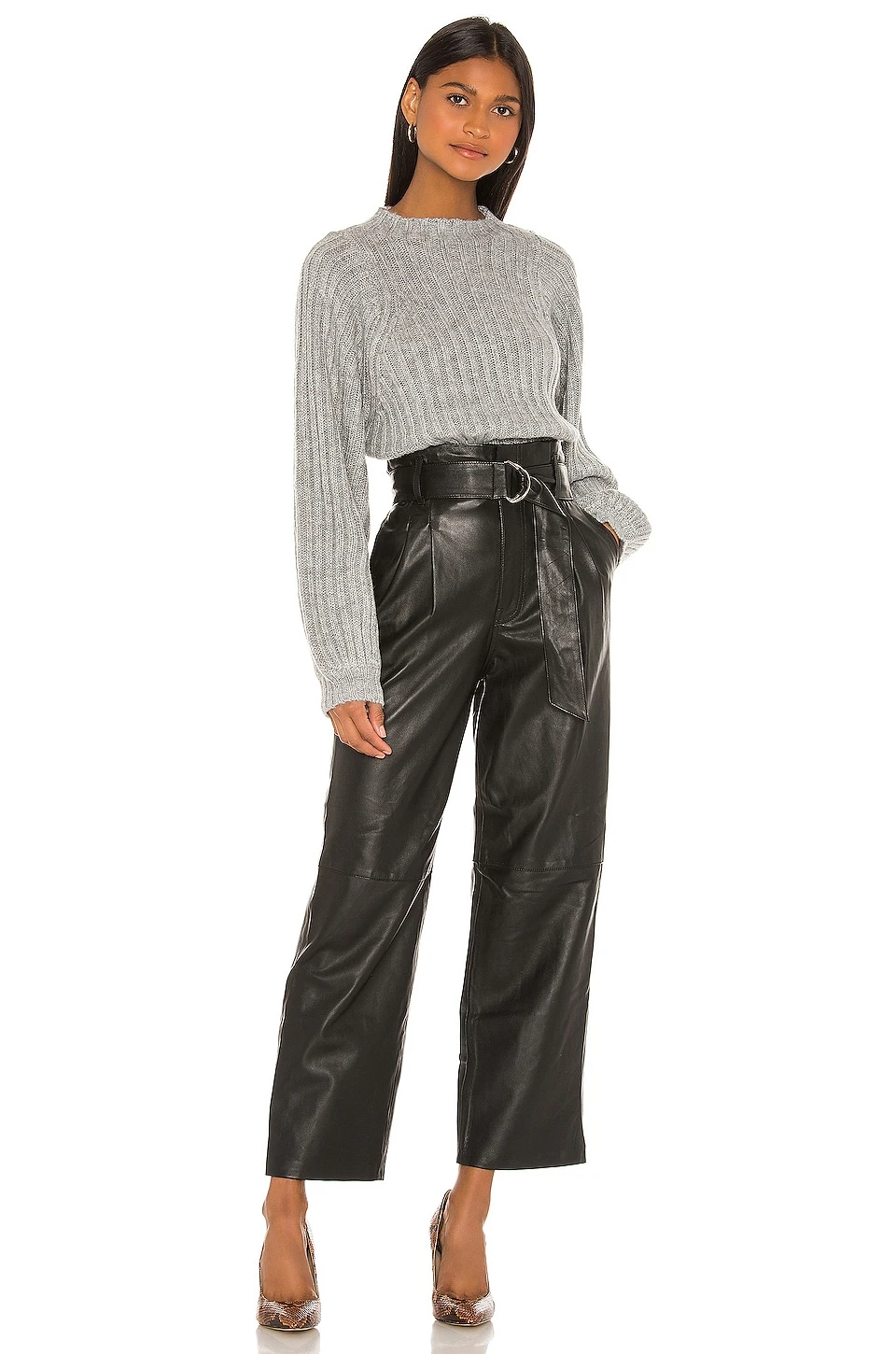 Song Of Style Sebastienne Leather Pants In Black - Image 4