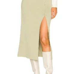 Song Of Style Dasha Midi Skirt In Sage Green