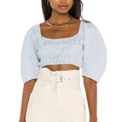 Song Of Style Cassia Top In Blue & White