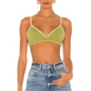 Song Of Style Sutton Knit Bra In Matcha Green